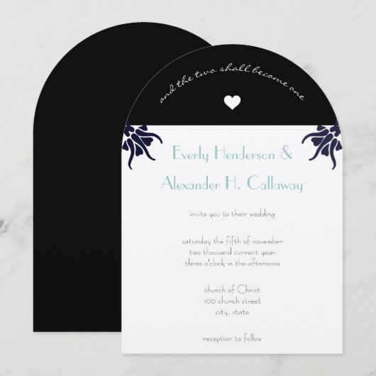 Art Deco Christelijke uitnodiging voor weddenschap (Voorkant / Achterkant)