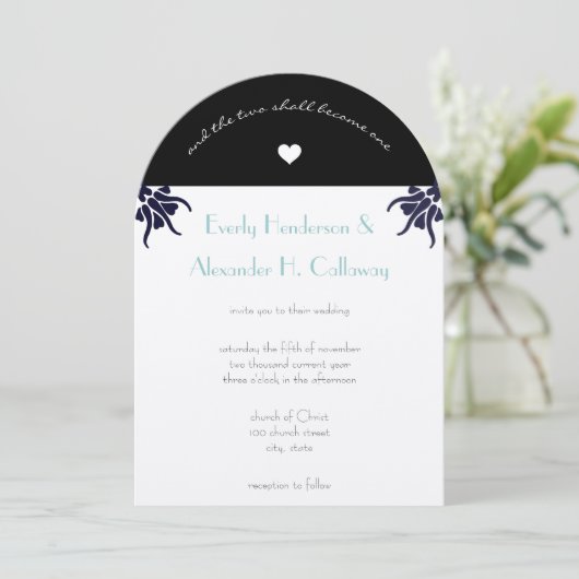 Art Deco Christelijke uitnodiging voor weddenschap (Staand voorkant)