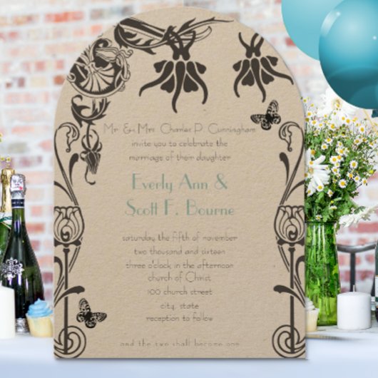 Art Deco Christelijke uitnodiging voor weddenschap