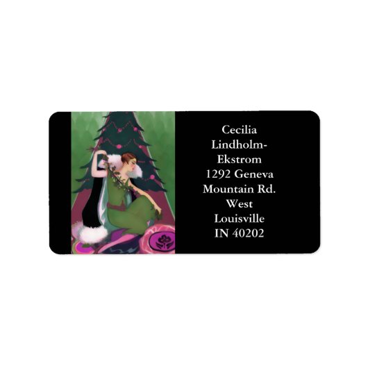 ART DECO CHRISTMAS, PASCALINE, Olijf, Roos, bos Etiket (Voorkant)