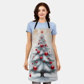 Art Deco Christmas Red Ornaments Winter Schort (Gedragen)