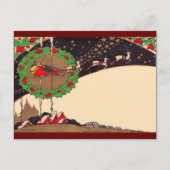 Art Deco Christmas Santa Briefkaart (Voorkant)