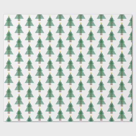 Art Deco Christmas Tree Cadeaupapier (Vlak)