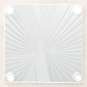 Art Deco chrome palmblad Glazen Onderzetter (Achterkant)