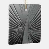 Art Deco chrome palmblad Keramisch Ornament (Rechts)