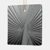 Art Deco chrome palmblad Keramisch Ornament (Links)