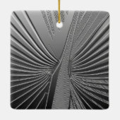 Art Deco chrome palmblad Keramisch Ornament (Achterkant)