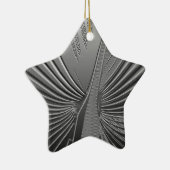 Art Deco chrome palmblad Keramisch Ornament (Rechts)