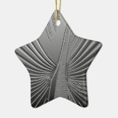 Art Deco chrome palmblad Keramisch Ornament (Links)