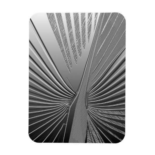 Art Deco chrome palmblad Magneet (Verticaal)