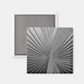Art Deco chrome palmblad Magneet (Voorkant / Achterkant)