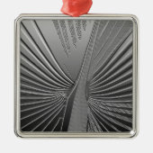 Art Deco chrome palmblad Metalen Ornament (Voorkant)