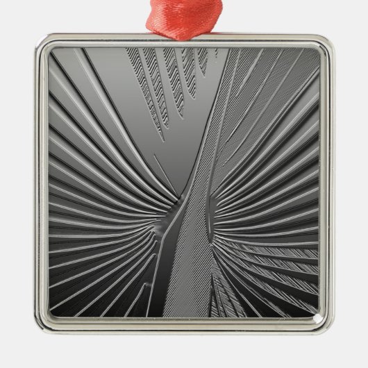 Art Deco chrome palmblad Metalen Ornament (Voorkant)