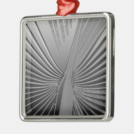 Art Deco chrome palmblad Metalen Ornament (Links)