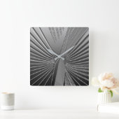 Art Deco chrome palmblad Vierkante Klok (Huis)