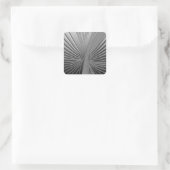 Art Deco chrome palmblad Vierkante Sticker (Tas)