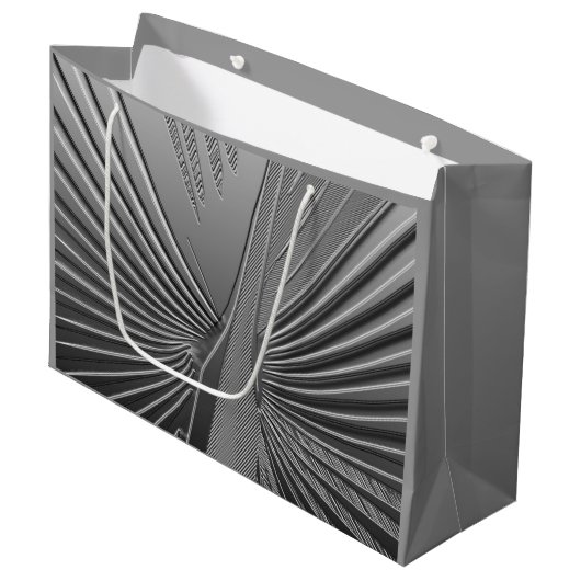 Art Deco chroom palmblad Groot Cadeauzakje (Voorkant Gekanteld)