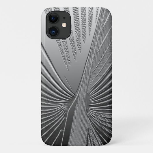 Art Deco chroom palmblad Hoesje-Mate iPhone Case (Achterkant)