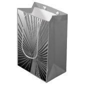 Art Deco chroom palmblad Medium Cadeauzakje (Voorkant Gekanteld)