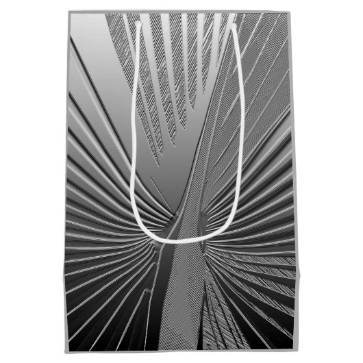 Art Deco chroom palmblad Medium Cadeauzakje (Achterkant)