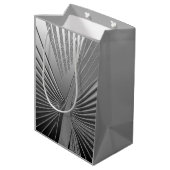 Art Deco chroom palmblad Medium Cadeauzakje (Achterkant Gekanteld)