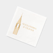 Art Deco Chrysler Building NYC Trouwpaar Folie Servetten (Links)