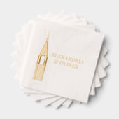 Art Deco Chrysler Building NYC Trouwpaar Folie Servetten (Insitu (Gestapeld))