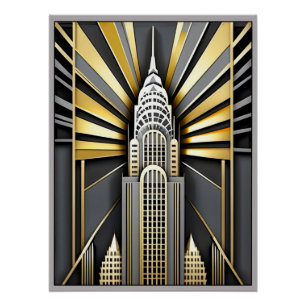 Art Deco Chrysler Building Poster. Perfect Poster