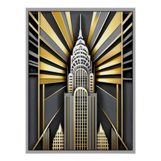 Art Deco Chrysler Building Poster. Perfect Poster