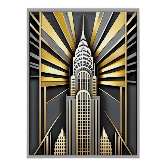 Art Deco Chrysler Building Poster. Perfect Poster (Voorkant)
