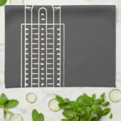 Art Deco Chrysler Building Tea Towel in Grey Theedoek (Gevouwen)