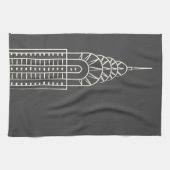 Art Deco Chrysler Building Tea Towel in Grey Theedoek (Horizontaal)