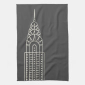 Art Deco Chrysler Building Tea Towel in Grey Theedoek (Verticaal)