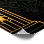 Art Deco Cinema Popcorn Machine Gold & Teal Poster (Hoek)