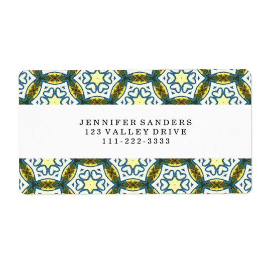 ART DECO CIRCLE PATROON ETIKET (Voorkant)