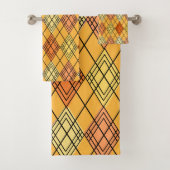 Art Deco Citrus Argyle Bad Handdoek (Insitu)