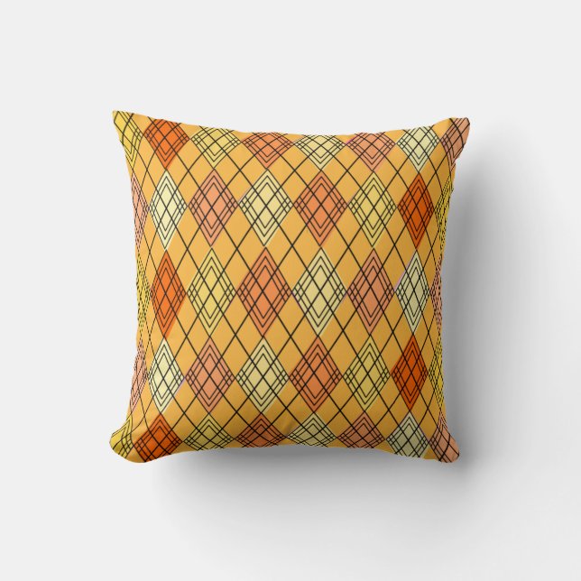 Art Deco Citrus Argyle Kussen (Voorkant)