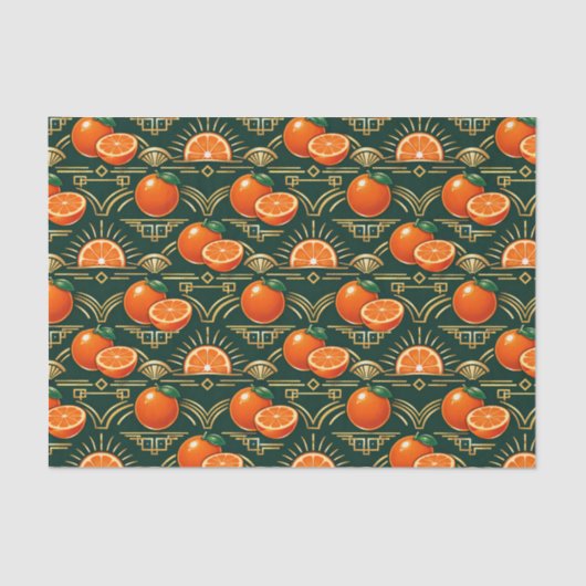 Art Deco Citrus Grove Pattern Tissuepapier (Voorkant)