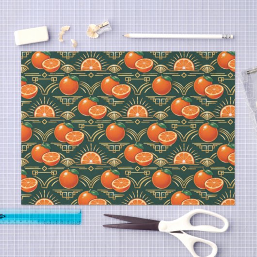 Art Deco Citrus Grove Pattern Tissuepapier (Craft)