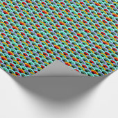 Art Deco Clamshells (groen, rood, aqua & paarse) Cadeaupapier (Hoek)