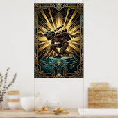 Art Deco Clapperboard Cyborg Silhouette Art Poster (Keuken)