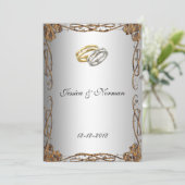 Art Deco Classic Wedding Invitation Kaart (Staand voorkant)