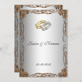 Art Deco Classic Wedding Invitation Kaart (Voorkant / Achterkant)
