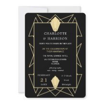 Art Deco Classy Black Gold Wedding