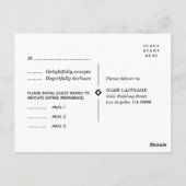 Art Deco Classy RSVP Custom Meals Weddenschap Brie Briefkaart (Achterkant)