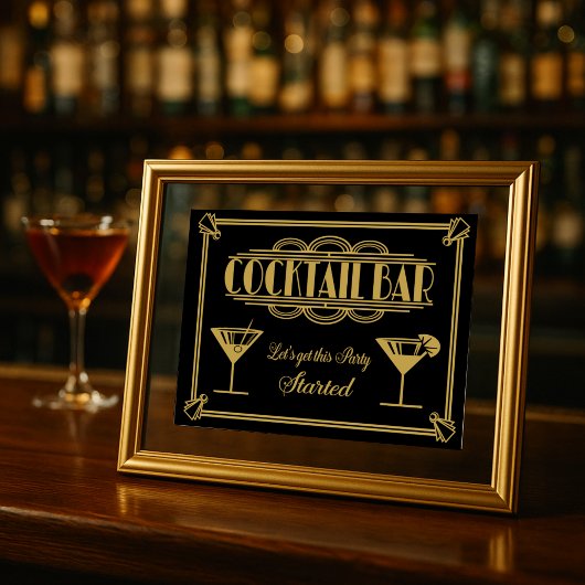 ART Deco Cocktail bar 1920's Gatsby Party Poster