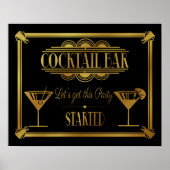 ART Deco Cocktail bar 1920's Gatsby Party Poster (Voorkant)