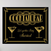 ART Deco Cocktail bar 1920's Gatsby Party Poster (Voorkant)