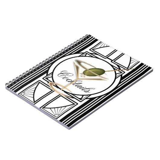 Art Deco Cocktail Notitieboek (Linkerzijde)