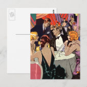  Art Deco Cocktail Party in Nightclub Briefkaart (Voorkant / Achterkant)